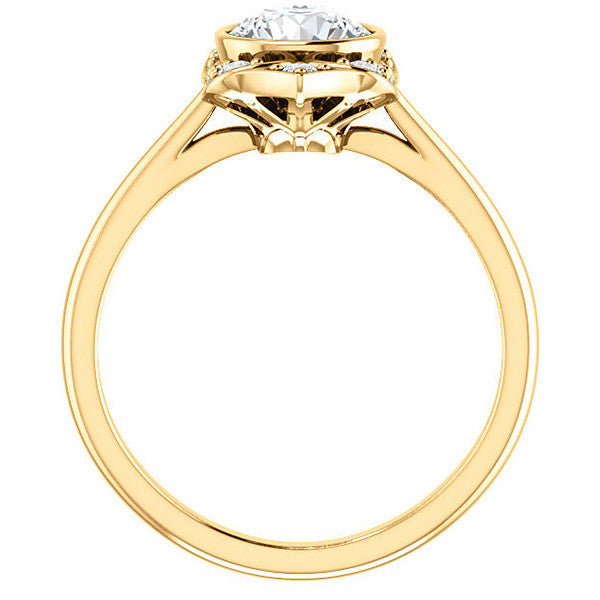 Round Moissanite Unique Engagement Ring