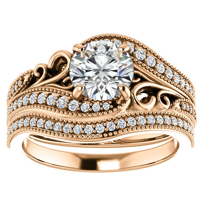 Round Antique Bypass Engagement Ring