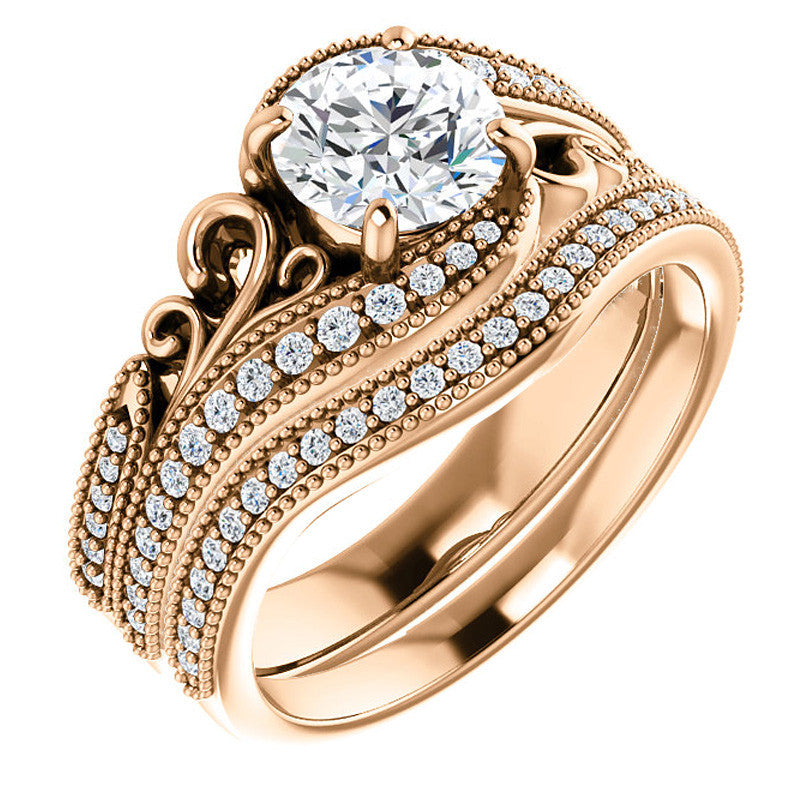 Round Antique Bypass Engagement Ring