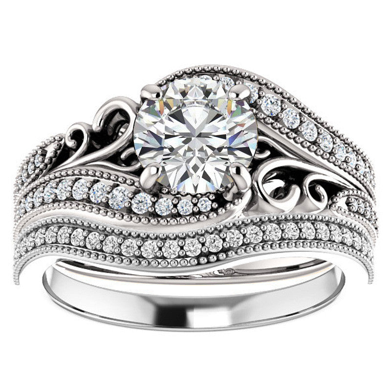 Round Antique Bypass Engagement Ring