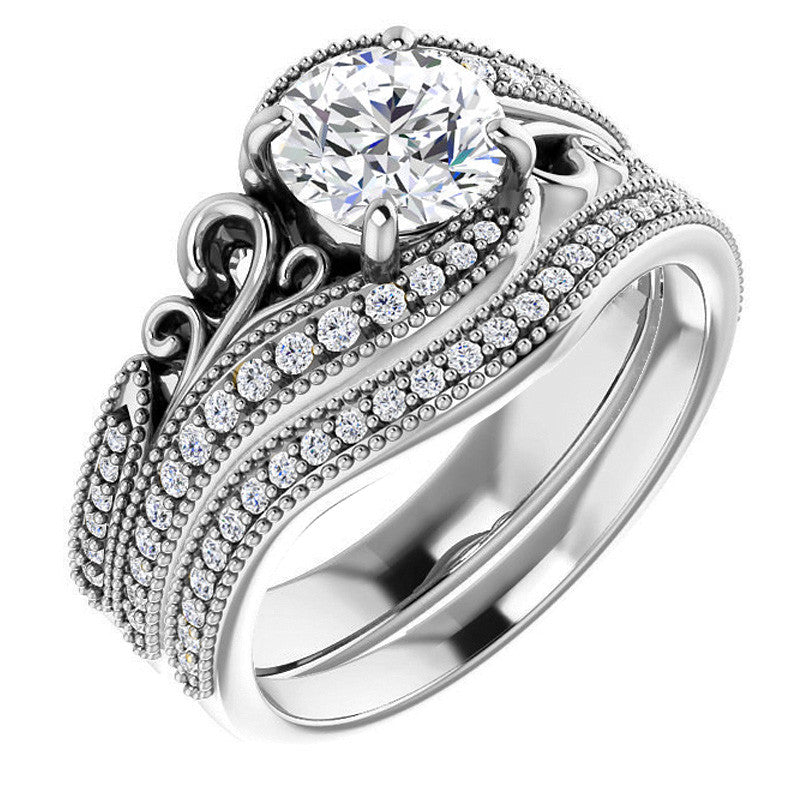 Round Antique Bypass Engagement Ring