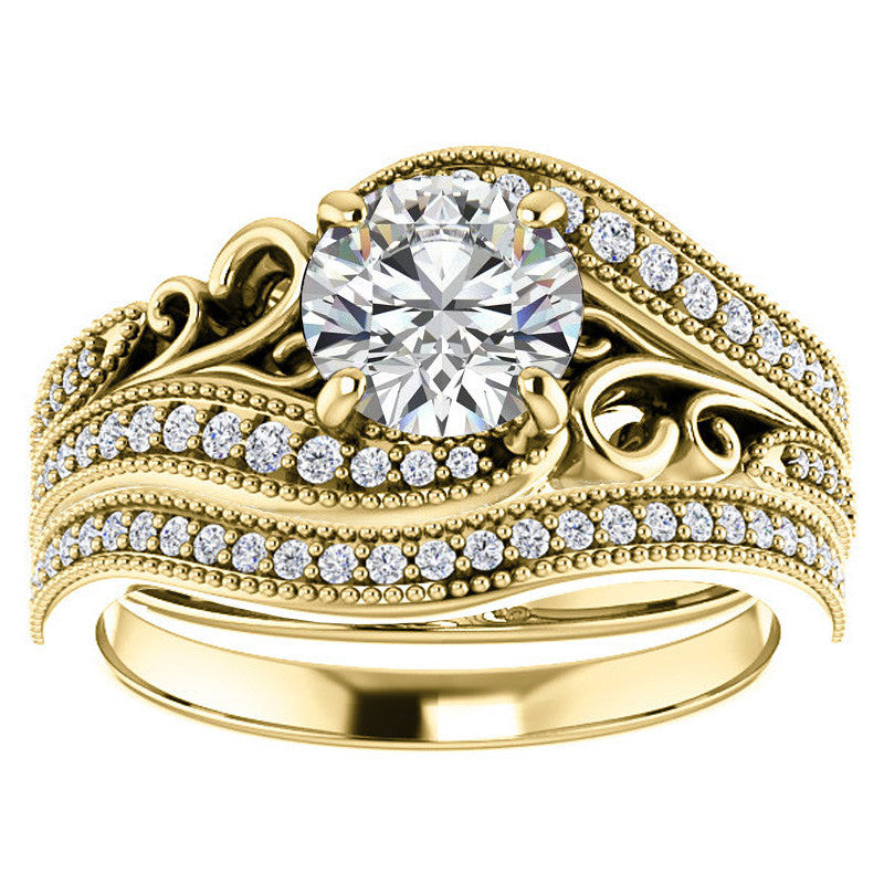 Round Antique Bypass Engagement Ring