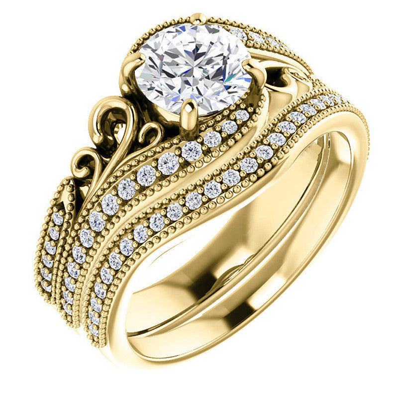 Round Antique Bypass Engagement Ring
