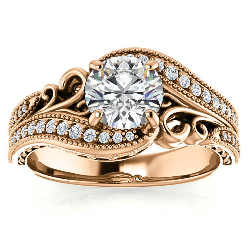 Round Antique Bypass Engagement Ring