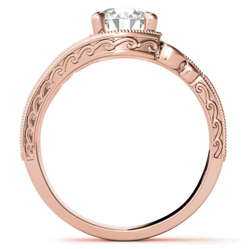 Round Antique Bypass Engagement Ring
