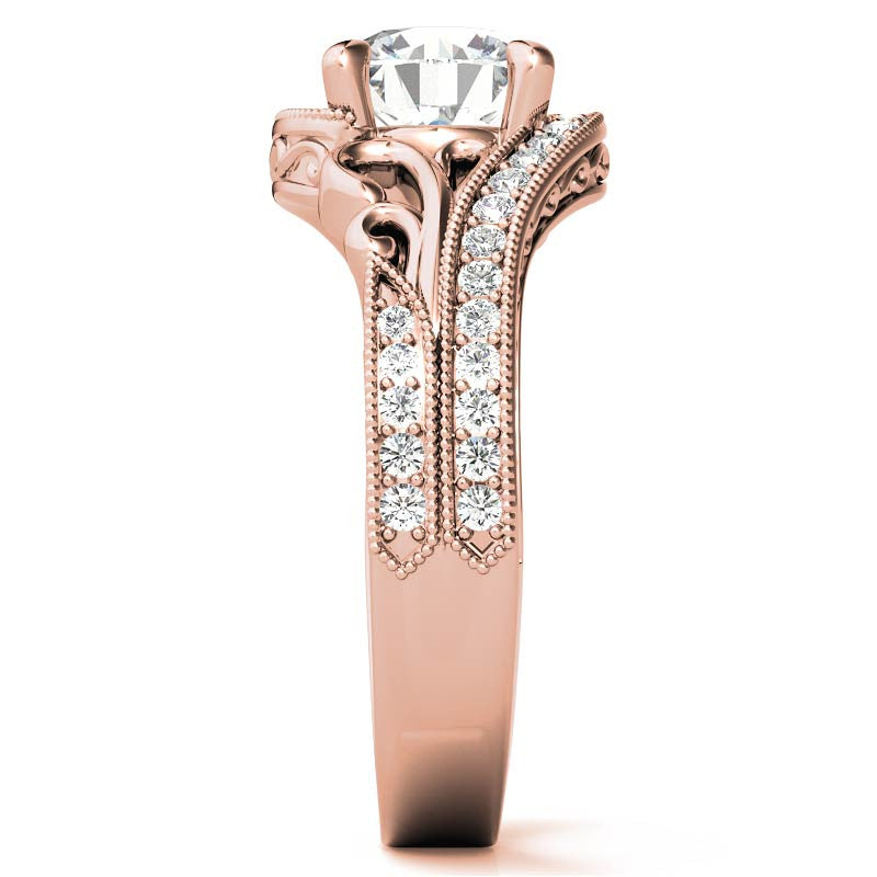 Round Antique Bypass Engagement Ring