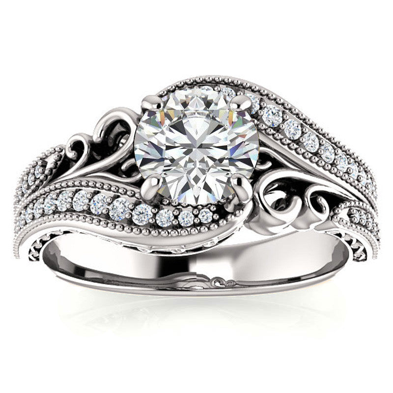 Round Antique Bypass Engagement Ring