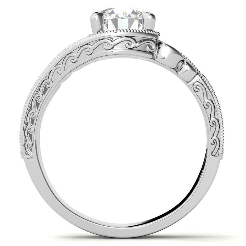 Round Antique Bypass Engagement Ring