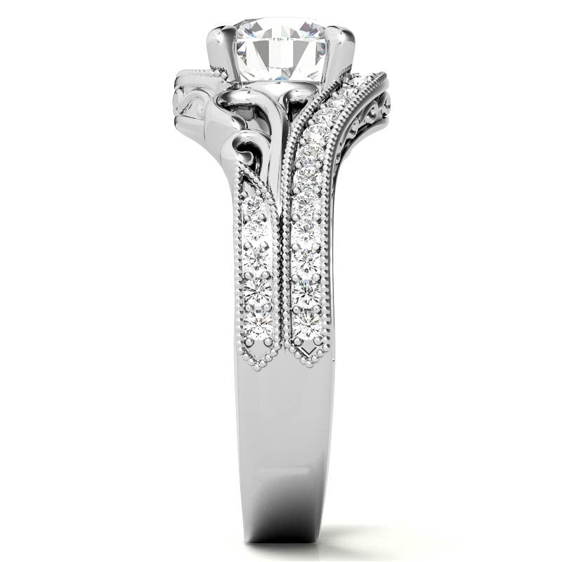 Round Antique Bypass Engagement Ring