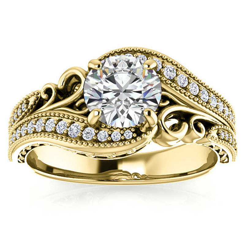 Round Antique Bypass Engagement Ring