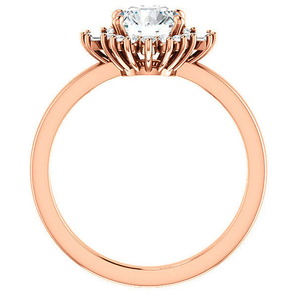 Round Moissanite Engagement Ring with Halo