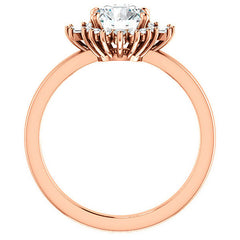 Round Moissanite Engagement Ring with Halo