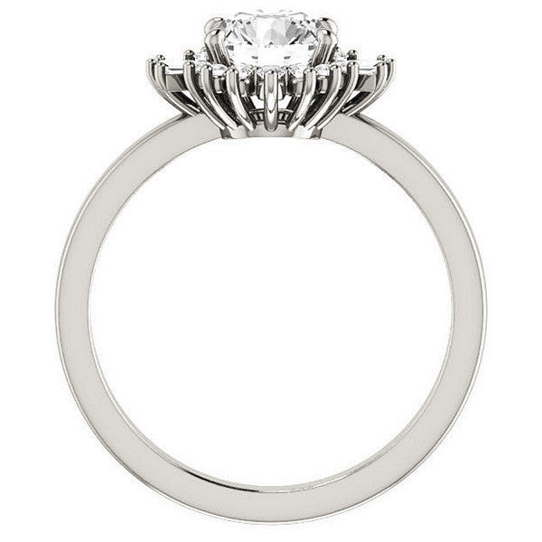 Round Moissanite Engagement Ring with Halo