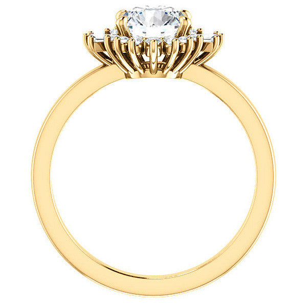 Round Moissanite Engagement Ring with Halo
