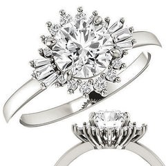 Round Moissanite Engagement Ring with Halo