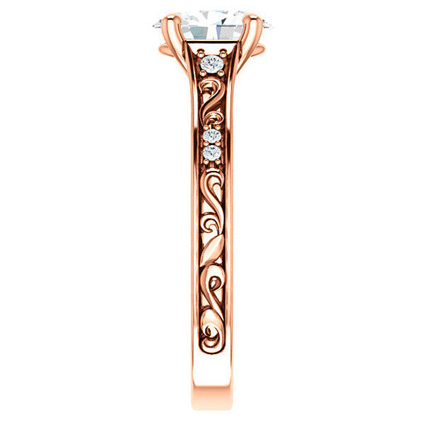 Oval Moissanite Cathedral Engagement Ring