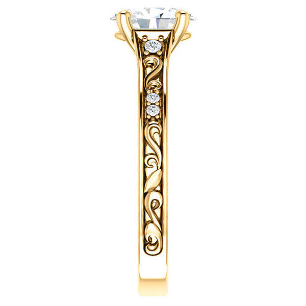 Oval Moissanite Cathedral Engagement Ring