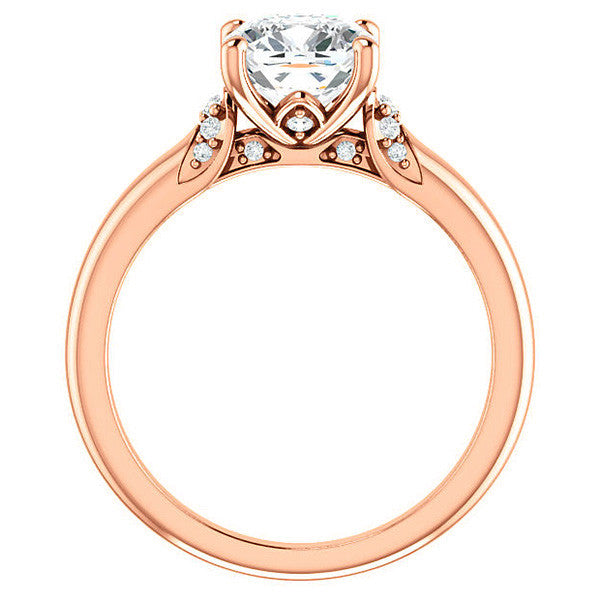 Cushion Moissanite Accented Engagement Ring