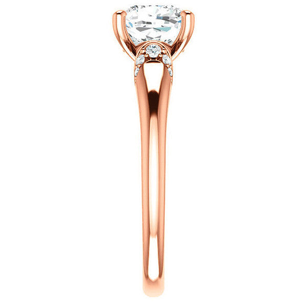 Cushion Moissanite Accented Engagement Ring
