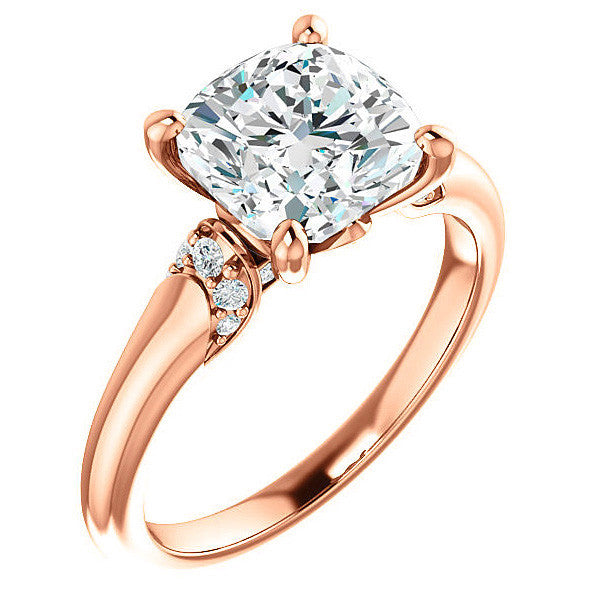 Cushion Moissanite Accented Engagement Ring