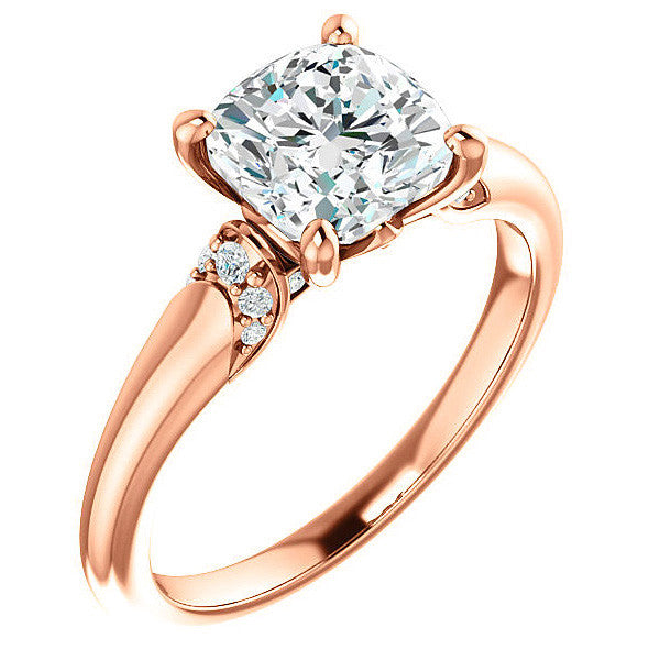 Cushion Moissanite Accented Engagement Ring