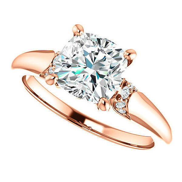 Cushion Moissanite Accented Engagement Ring