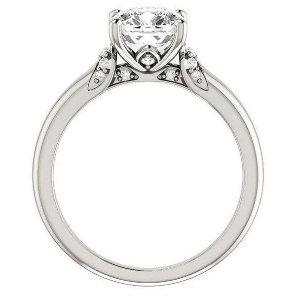 Cushion Moissanite Accented Engagement Ring