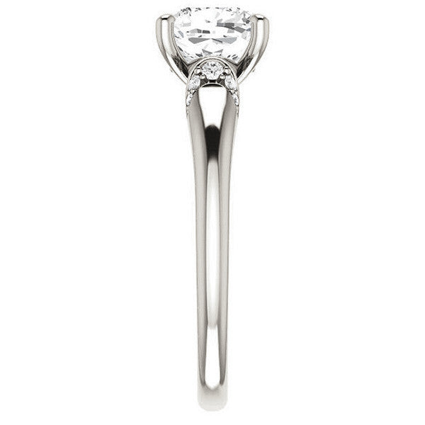 Cushion Moissanite Accented Engagement Ring