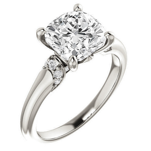 Cushion Moissanite Accented Engagement Ring