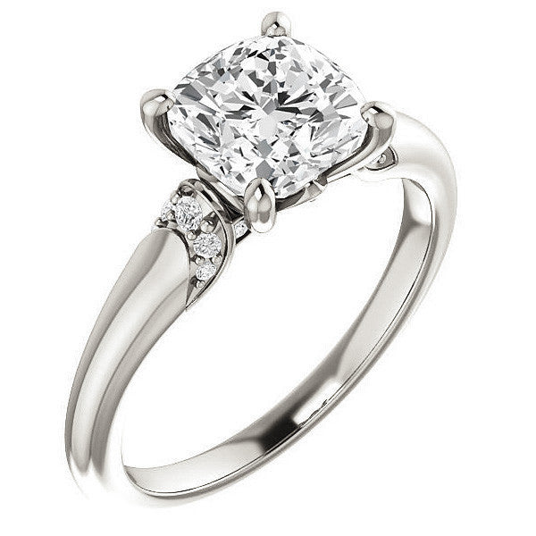 Cushion Moissanite Accented Engagement Ring
