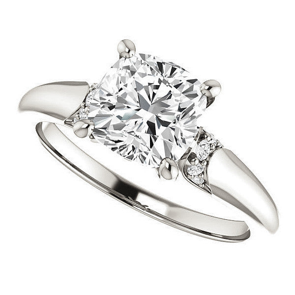 Cushion Moissanite Accented Engagement Ring