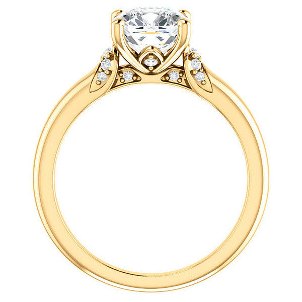 Cushion Moissanite Accented Engagement Ring