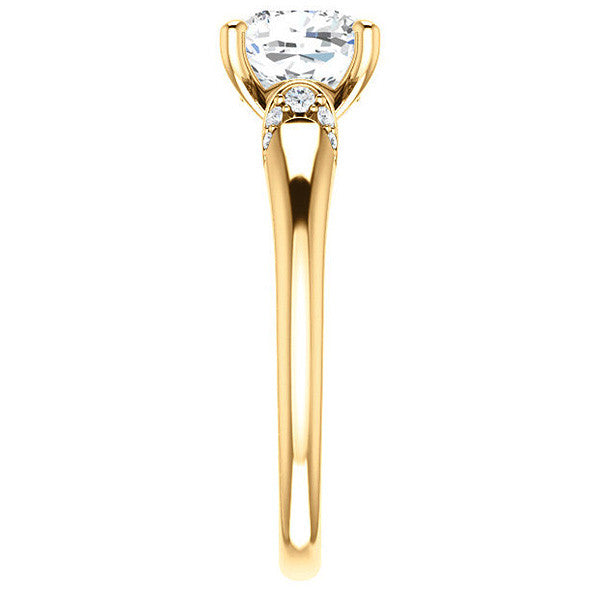 Cushion Moissanite Accented Engagement Ring
