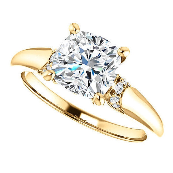 Cushion Moissanite Accented Engagement Ring