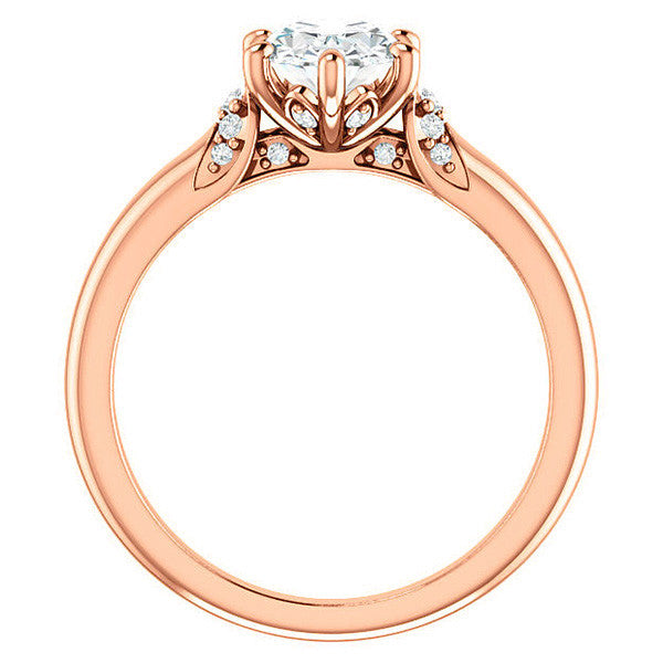 Oval Moissanite Accented Engagement Ring