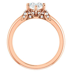 Oval Moissanite Accented Engagement Ring