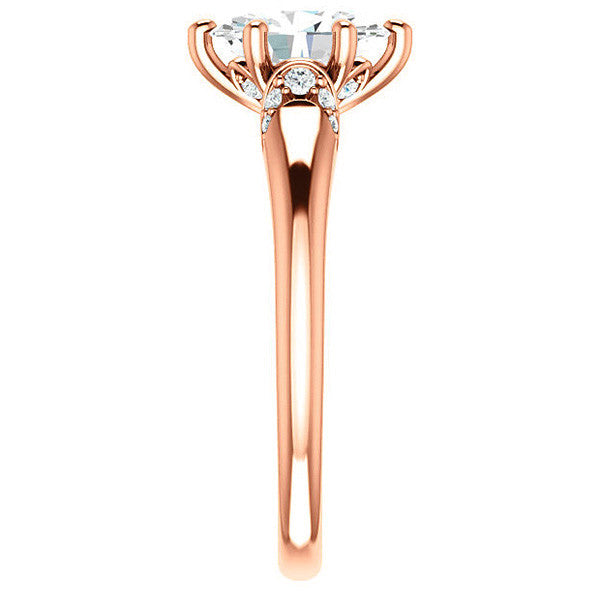 Oval Moissanite Accented Engagement Ring