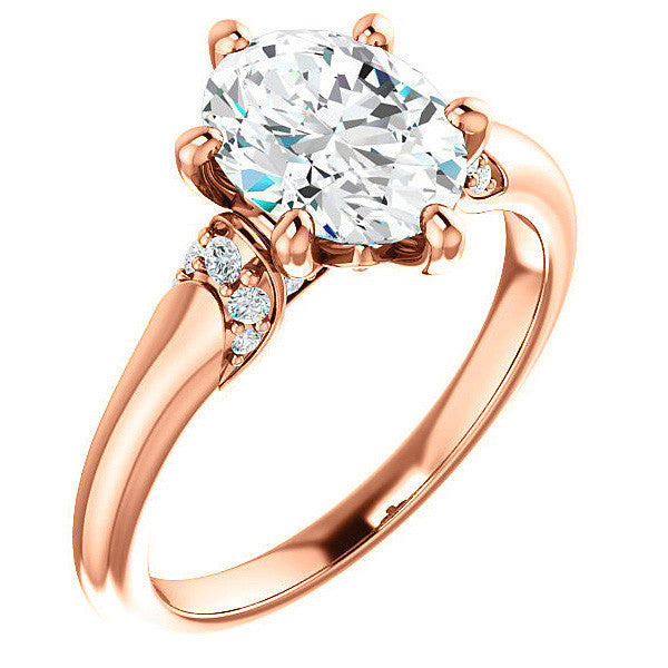Oval Moissanite Accented Engagement Ring