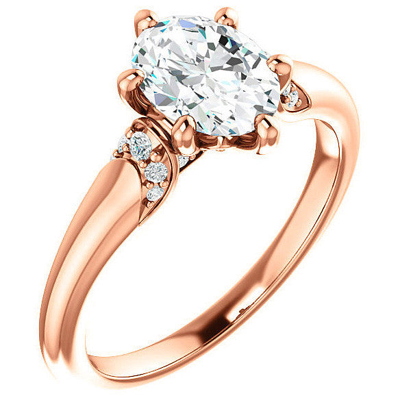 Oval Moissanite Accented Engagement Ring