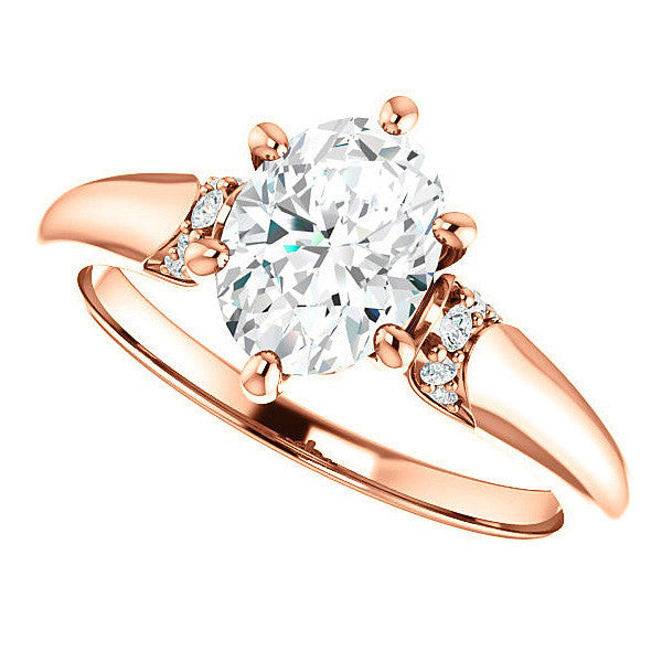 Oval Moissanite Accented Engagement Ring