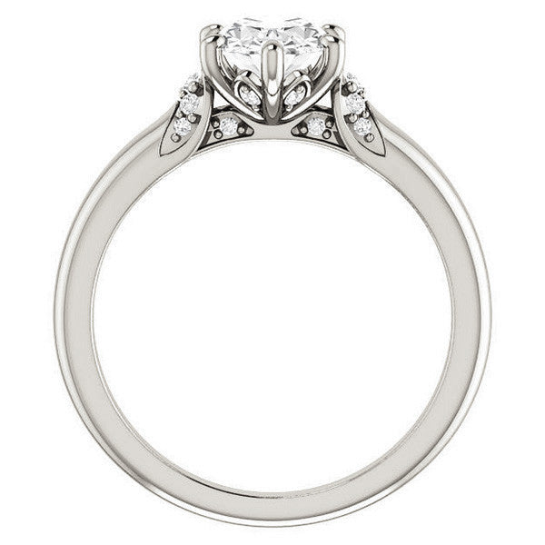 Oval Moissanite Accented Engagement Ring