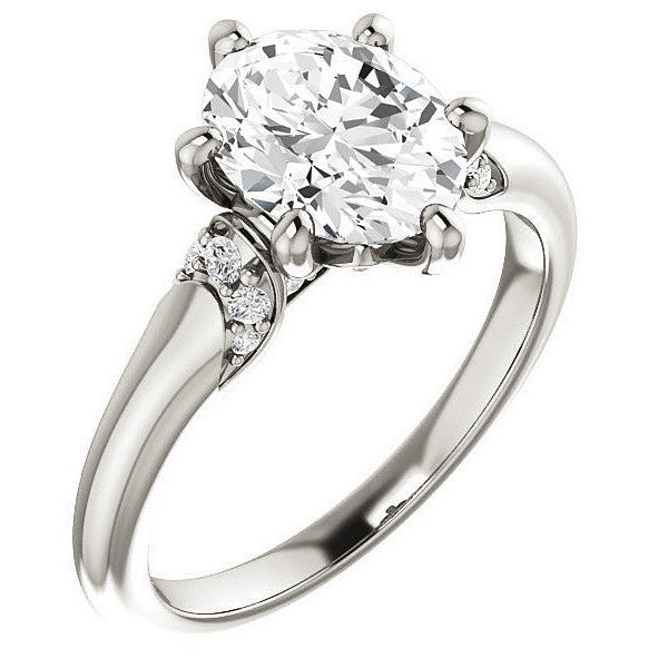 Oval Moissanite Accented Engagement Ring