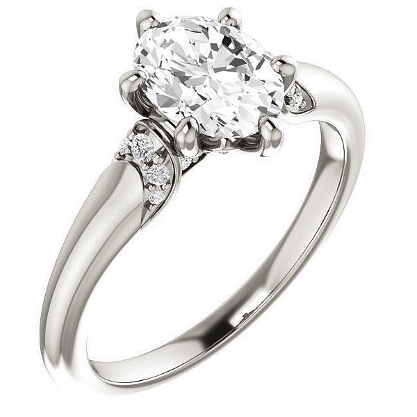 Oval Moissanite Accented Engagement Ring
