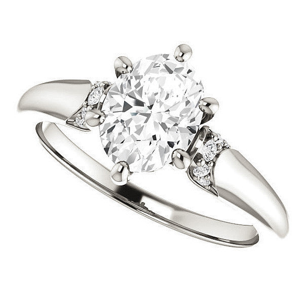 Oval Moissanite Accented Engagement Ring