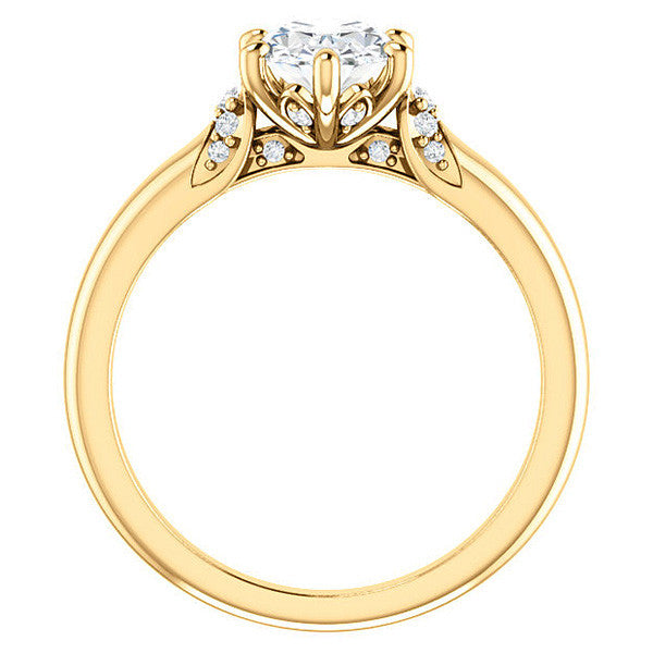 Oval Moissanite Accented Engagement Ring