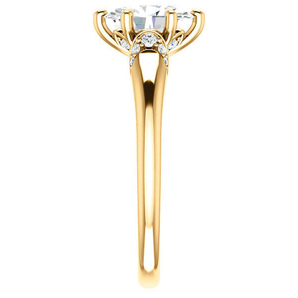 Oval Moissanite Accented Engagement Ring