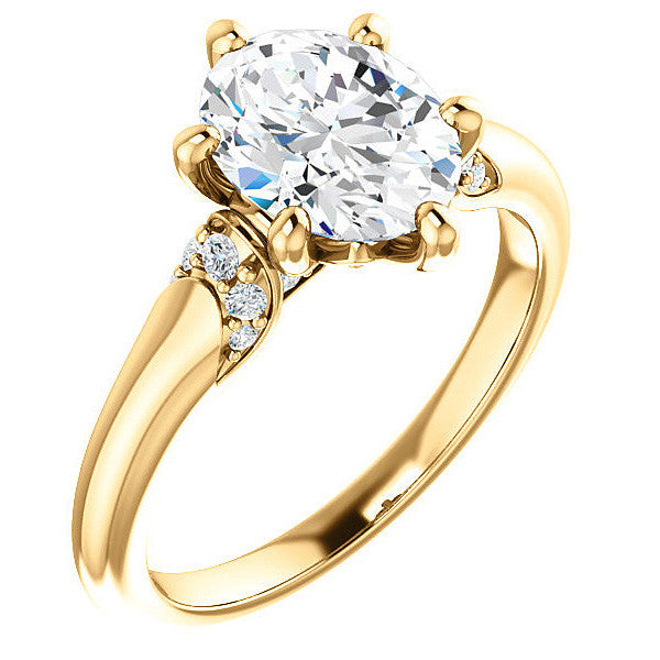 Oval Moissanite Accented Engagement Ring