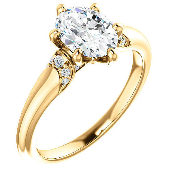 Oval Moissanite Accented Engagement Ring