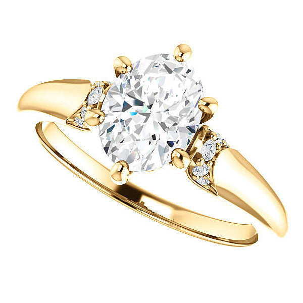 Oval Moissanite Accented Engagement Ring