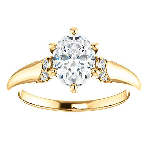 Oval Moissanite Accented Engagement Ring